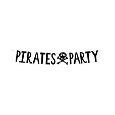 Baner Dekoracyjny Piraci - Pirates Party, Czarny, 14x100cm