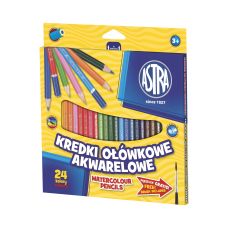 Kredki ołówkowe akwarelowe Astra zestaw 24 kolory do projektowania i rysunku