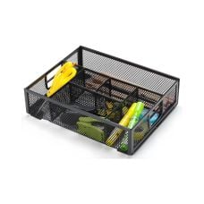 Organizer na biurko Q-CONNECT Office Set metalowy boczny z 6 komorami czarny
