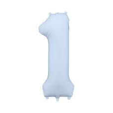 Balon Foliowy Cyfra 1 Mglisty Niebieski 86cm