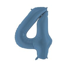Balon Foliowy Cyfra 4 Granatowy 86cm do Powietrza i Helu