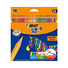 Kredki ołówkowe Bic Evolution Stripes zestaw 24 kolory