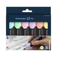 Zestaw zakreślaczy Schneider Job Pastel 1-5 mm, 6 sztuk, mix kolorów, pudełko z zawieszką