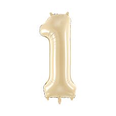 Balon foliowy Cyfra "1" 72cm beżowy