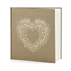 Księga Gości Kraft ze Złotym Wzorem 20,5x20,5 cm 22 Kartki