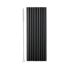 Słomki Plastikowe Czarne 23 cm (1 op. / 12 szt.)