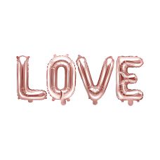 Balon Foliowy Love Różowe Złoto 140x35cm Dekoracyjny na Eventy