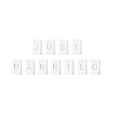 Torebki Lampiony na Świece Just Married 11.5x19x7cm Opakowanie 11 sztuk