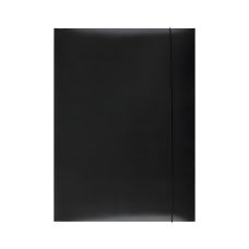 Teczka z gumką OFFICE PRODUCTS kartonowa A4 300gsm 3-skrzydkowa czarna