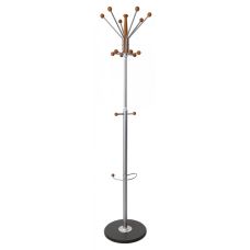 Wieszak Na Ubrania Office Products Goteborg, Stojący, Uch. Na Parasol, Srebrny