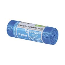 Worki do segregacji odpadów DONAU HOME, z uszami, papier, 35l, 20 szt., niebieskie