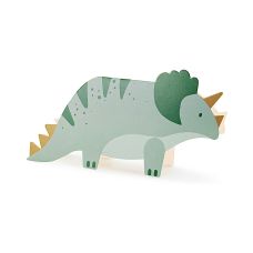 Zaproszenia Triceratops Zielone z Kolorowym Nadrukiem i Kopertami (6 sztuk)