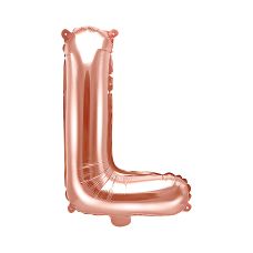Balon Foliowy Litera L Różowe Złoto 35cm do Powietrza