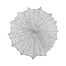 Obrus Pajęczyna 124cm Czarno-Szary Poliestrowy