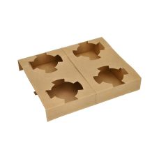 Holder papierowy na 4 kubki do zup – tacka transportowa – 25 szt.