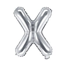 Balon Foliowy Litera X Srebrny Metalizowany 35cm