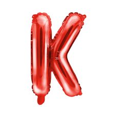 Balon Foliowy Litera K Czerwony 35cm do Powietrza