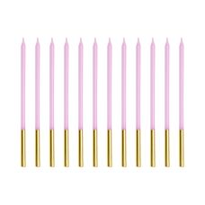 Świeczki Urodzinowe Gładkie Fioletowe 14 cm (12 sztuk)