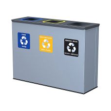Kosz Na Śmieci Alda Eko Station, Do Segregacji, 3X60L, Stal Powlekana Organicznie, Szary