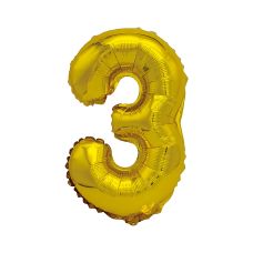 Balon foliowy cyfra 3 złoty 80 cm dekoracja na eventy i jubileusze