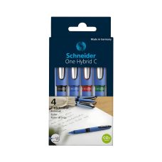 Pióro kulkowe Schneider ONE Hybrid C 0,5 mm, mix kolorów, 4 szt. w pudełku z zawieszką