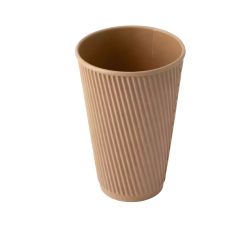 Kubek papierowy karbowany kraft dyspersja 450 ml średnica 90 mm 25 sztuk