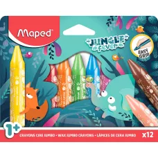 Kredki Świecowe JUMBO JUNGLE FEVER 12 sztuk MAPED