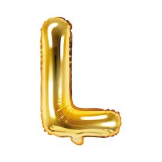 Balon Foliowy Litera L Złoty 35 cm do Powietrza
