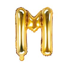Balon Foliowy Litera "M" Złoty 35cm