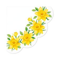 Serwetki papierowe okrągłe 3-warstwowe wzór Daffodils średnica 32 cm 12 szt.