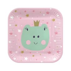Talerze papierowe kwadratowe Magical Friends 23 cm 10 sztuk