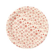 Talerz papierowy okrągły z wzorem Snowflakes biały 23 cm 30 sztuk