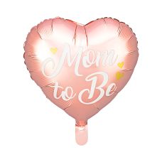 Balon Foliowy Serce Mom to Be Różowy 35cm do Helu