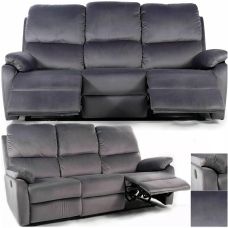 Sofa aksamitna rozkładana 3-osobowa szara XL Spencer Signal