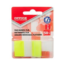 Zakładki indeksujące OFFICE PRODUCTS, PP, 25x43mm, 1x50 kart., blister, żółte