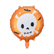 Balon Foliowy Okrągły Czaszka Mix Kolorów 45 cm