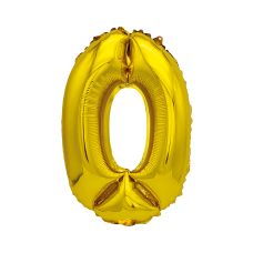 Balon foliowy cyfra 0 złoty 80 cm dekoracja na eventy i jubileusze