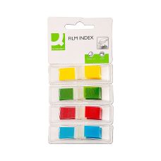 Zakładki indeksujące Q-CONNECT, PP, 12x45mm, 4x35 kart., blister, mix kolorów