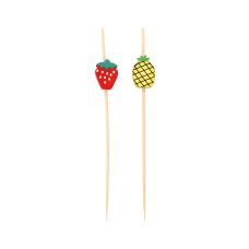 Patyczki do przekąsek drewniane Fruit kolorowe 12 cm 40 sztuk