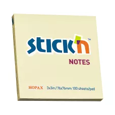 Notes Samoprzylepny 76x76 mm Żółty Pastelowy 100 Kartek