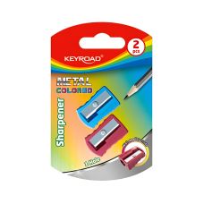 Temperówka metalowa aluminiowa KEYROAD pojedyncza mix kolorów 2 szt. blister
