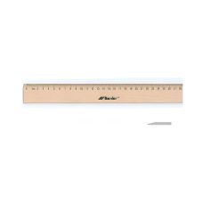 Linijka Drewniana 50 cm Bukowa Polerowana Bez Lakieru z Podziałką Czarną