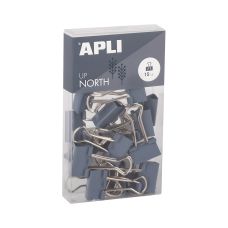 Klipy do dokumentów APLI Up North, niebieskie, 19 mm, 15 sztuk w pudełku