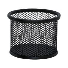 Pojemnik na przybory biurowe Q-CONNECT Office Set metalowy czarny 90x68mm