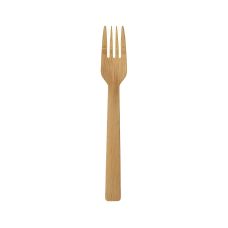 Widelce jednorazowe z bambusa 16,5 cm bez wzoru naturalne 50 sztuk