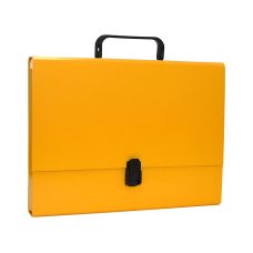 Teczka pudełko OFFICE PRODUCTS z polipropylenu A4 na 5 cm z rączką i zamkiem żółta