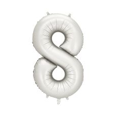Balon Foliowy Cyfra 8 Srebrny 86cm do Powietrza i Helu