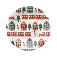 Talerze papierowe okrągłe Cozy Christmas 18 cm 1 sztuka