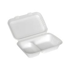 Menubox z trzciny cukrowej dwudzielny 1000 ml wymiary 25 x 16 x 8 cm 50 sztuk