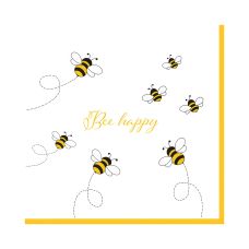 Serwetki papierowe 3-warstwowe Bee Happy 1/4 składane 33 x 33 cm 30 sztuk